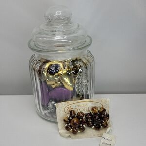 Glass Jar with Clip On Earrings